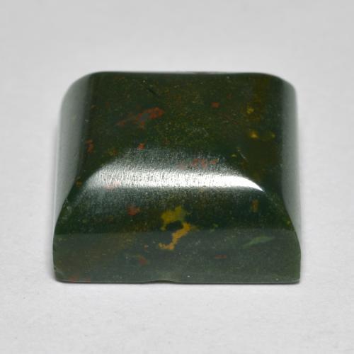 Pierre de sang Vert et rouge naturelle Carré, 11.21 ct, Opaque
