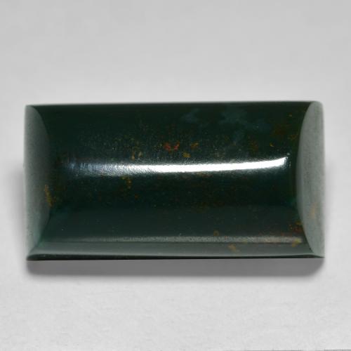 Héliotrope vert naturelle baguette, 15,25 ct, opaque