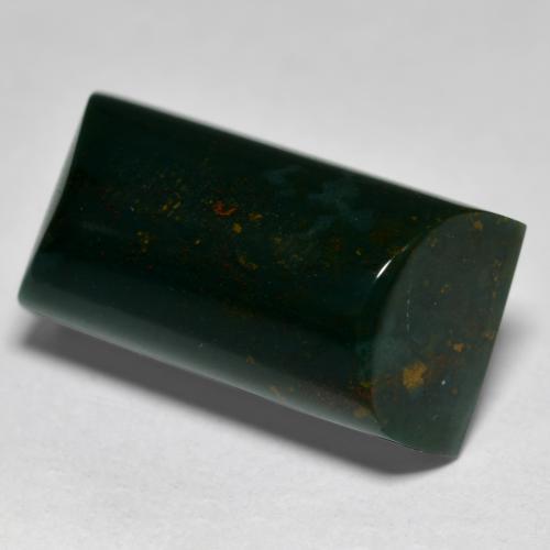 Héliotrope vert naturelle baguette, 15,25 ct, opaque
