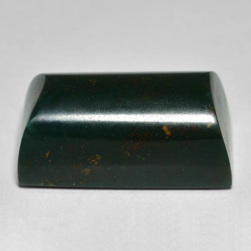 Héliotrope vert naturelle baguette, 15,25 ct, opaque