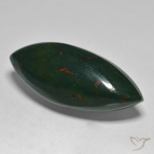 Pierre de sang Vert foncé naturelle Marquise, 15.61 ct, Opaque