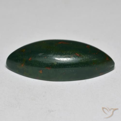 Pierre de sang Vert foncé naturelle Marquise, 15.61 ct, Opaque