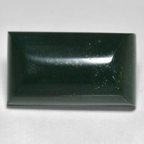 Héliotrope vert naturelle baguette, 14,66 ct, opaque