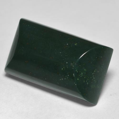 Héliotrope vert naturelle baguette, 14,66 ct, opaque