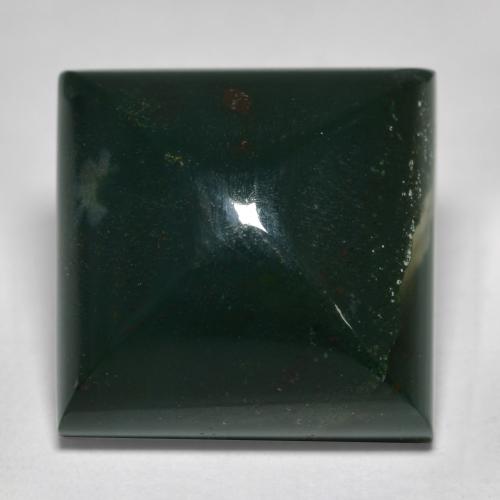 Héliotrope vert naturelle carré, 12,60 ct, opaque