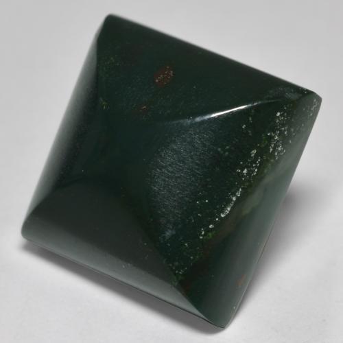 Héliotrope vert naturelle carré, 12,60 ct, opaque