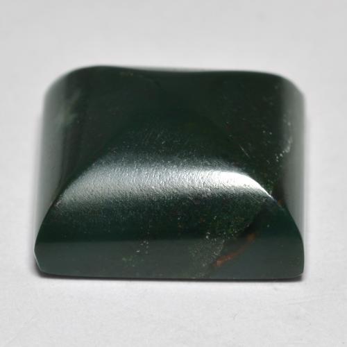 Héliotrope vert naturelle carré, 12,60 ct, opaque