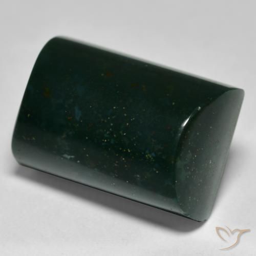 Pierre de sang Forêt verte naturelle Baquette, 14.93 ct, Opaque