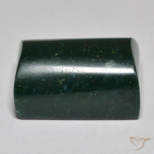 Pierre de sang Forêt verte naturelle Baquette, 14.93 ct, Opaque