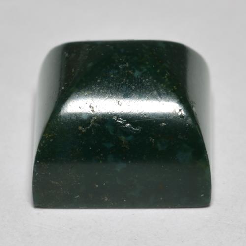 Héliotrope vert naturelle carré, 14,70 ct, opaque
