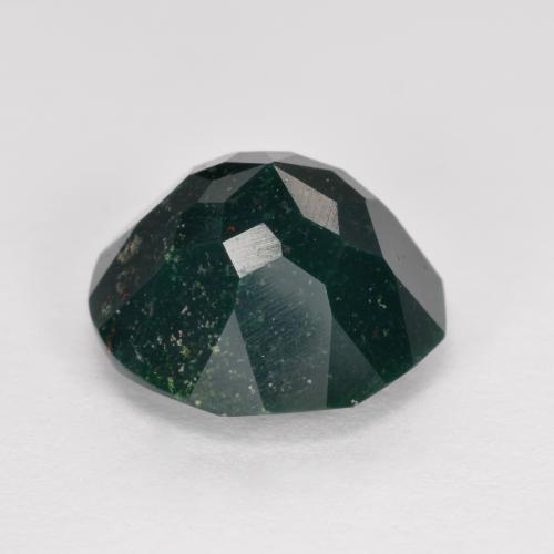 Pierre de sang Vert foncé naturelle Coupe roude, 5.05 ct, Opaque