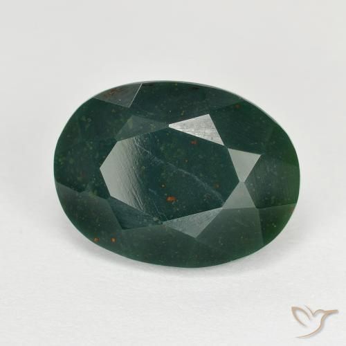 Pierre de sang Vert foncé naturelle ovale, 8.39 ct, Opaque