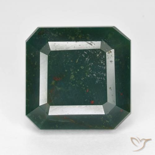 13.27ct Naturel Multicolore Pierre de sang, Taille émeraude, Opaque