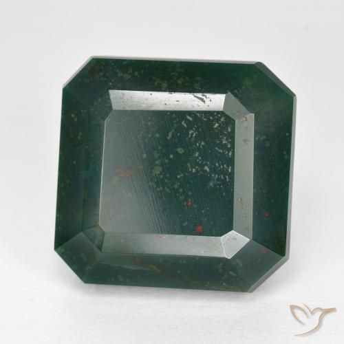 Pierre de sang Multicolore naturelle Octogone / coupe Émeraude, 13.27 ct, Opaque