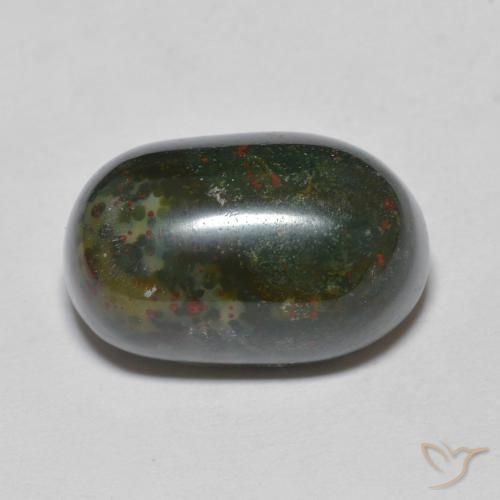 Pierre de sang Vert foncé naturelle ovale, 10.90 ct, Opaque