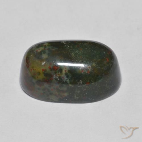 Pierre de sang Vert foncé naturelle ovale, 10.90 ct, Opaque