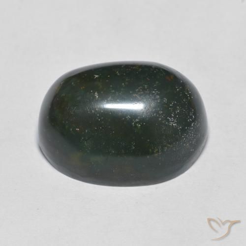 Pierre de sang Vert foncé naturelle ovale, 12.54 ct, Opaque