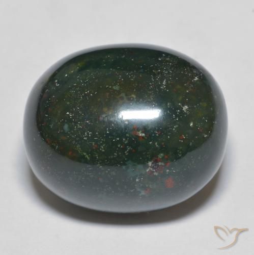 Pierre de sang Vert foncé naturelle ovale, 24.76 ct, Opaque