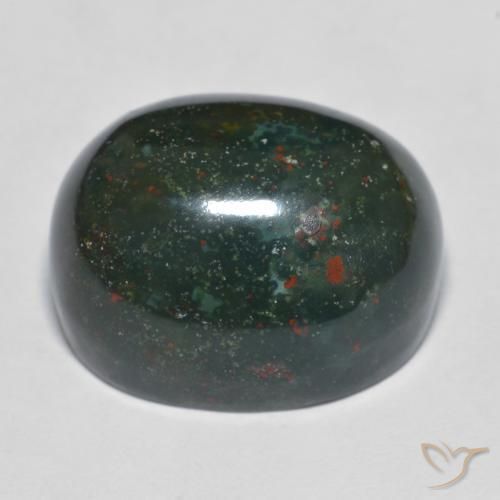 Pierre de sang Vert foncé naturelle ovale, 24.76 ct, Opaque
