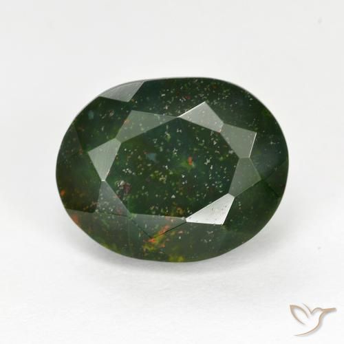 6.95ct Naturel Forêt verte Pierre de sang, ovale, Opaque