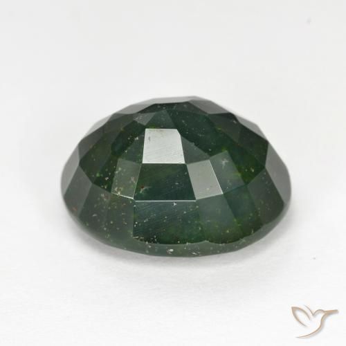 Pierre de sang Forêt verte naturelle ovale, 6.95 ct, Opaque