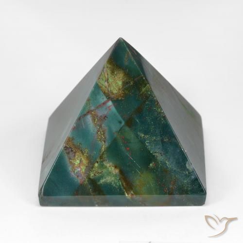 Pierre de sang Forêt verte naturelle Carré, 107.07 ct, Opaque