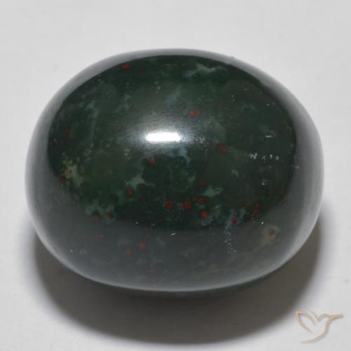 15.30ct Naturel Forêt verte Pierre de sang, ovale, Opaque