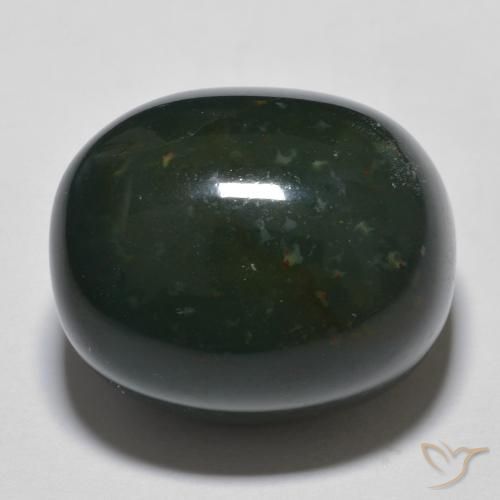 Pierre de sang Forêt verte naturelle ovale, 28.21 ct, Opaque