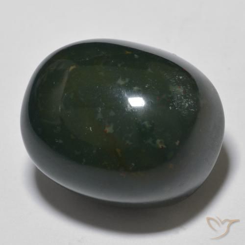 Pierre de sang Forêt verte naturelle ovale, 28.21 ct, Opaque