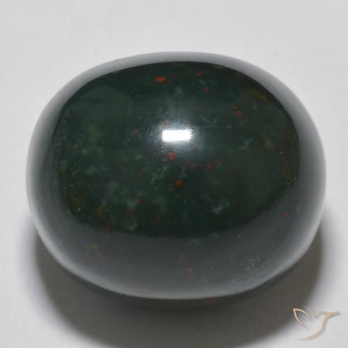 19.31ct Naturel Vert foncé Pierre de sang, ovale, Opaque