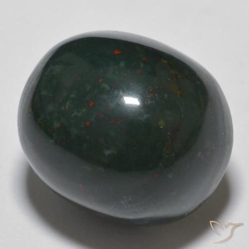 Pierre de sang Vert foncé naturelle ovale, 19.31 ct, Opaque