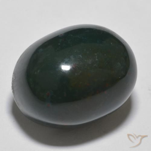 Pierre de sang Forêt verte naturelle ovale, 17.11 ct, Opaque