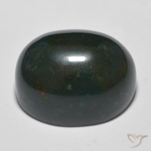 Pierre de sang Forêt verte naturelle ovale, 17.11 ct, Opaque