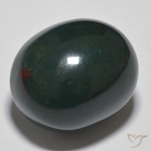 Pierre de sang Vert foncé naturelle ovale, 19.10 ct, Opaque