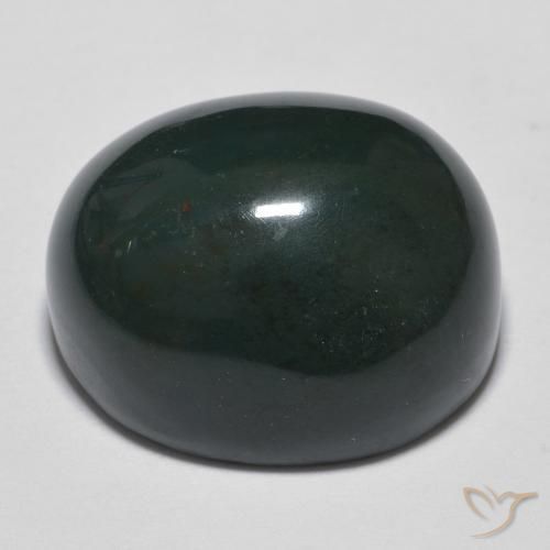 Pierre de sang Vert foncé naturelle ovale, 19.10 ct, Opaque