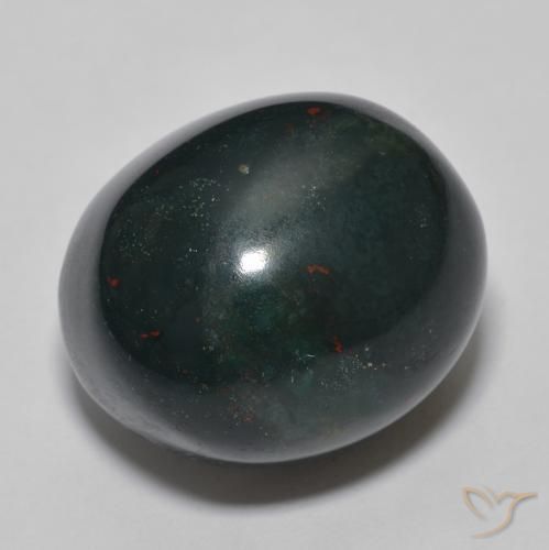 Pierre de sang Vert foncé naturelle ovale, 31.10 ct, Opaque