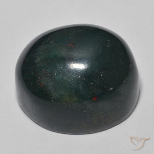 Pierre de sang Vert foncé naturelle ovale, 31.10 ct, Opaque
