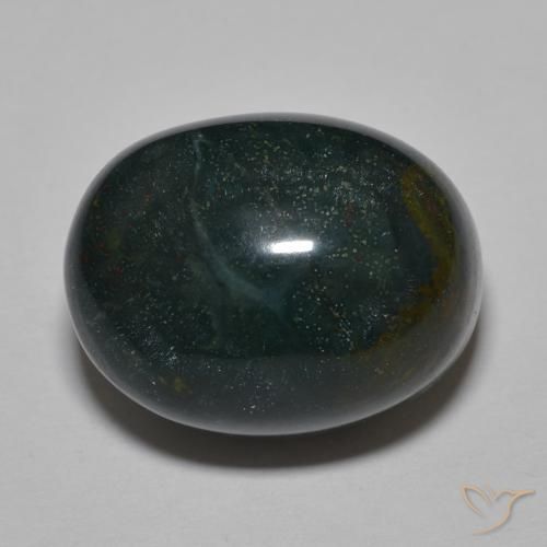 25.67ct Naturel Multicolore Pierre de sang, ovale, Opaque