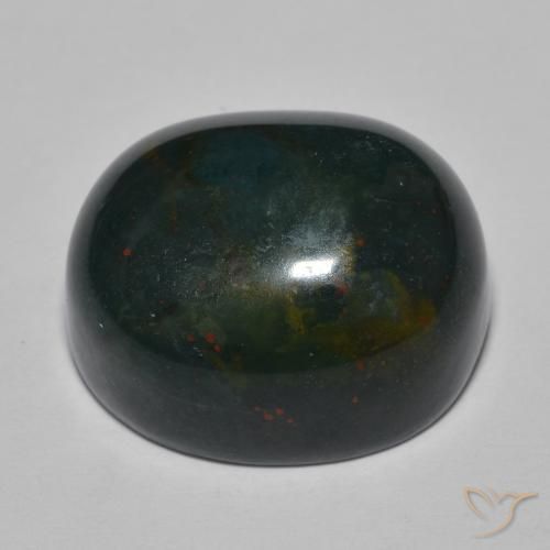 Pierre de sang Vert foncé moyen naturelle ovale, 30.34 ct, Opaque
