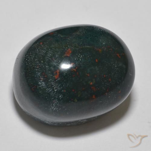 Pierre de sang Vert foncé moyen naturelle ovale, 26.03 ct, Opaque
