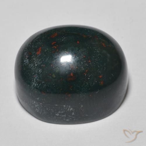 Pierre de sang Vert foncé moyen naturelle ovale, 26.03 ct, Opaque