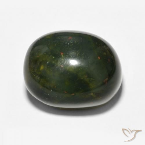 13.69ct Naturel Vert moyen Pierre de sang, ovale, Opaque