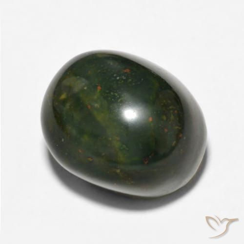 Pierre de sang Vert moyen naturelle ovale, 13.69 ct, Opaque