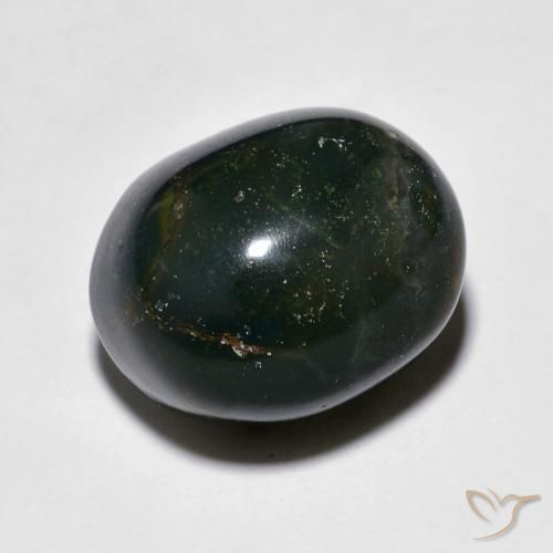 Pierre de sang Vert foncé naturelle ovale, 12.81 ct, Opaque