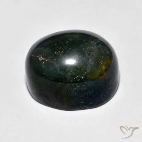 Pierre de sang Vert foncé naturelle ovale, 12.81 ct, Opaque