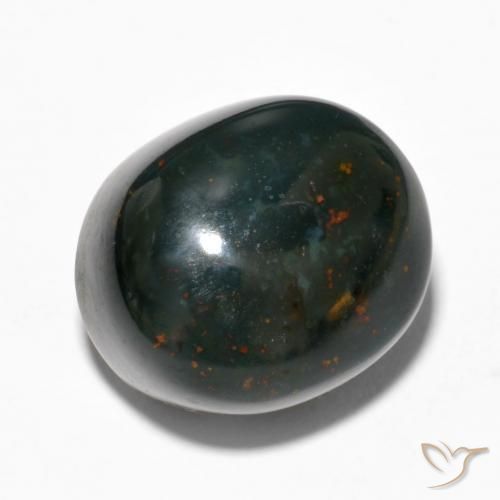 Pierre de sang Vert foncé naturelle ovale, 15.81 ct, Opaque