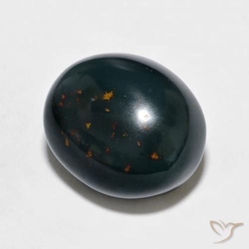 Pierre de sang Vert foncé naturelle ovale, 8.78 ct, Opaque