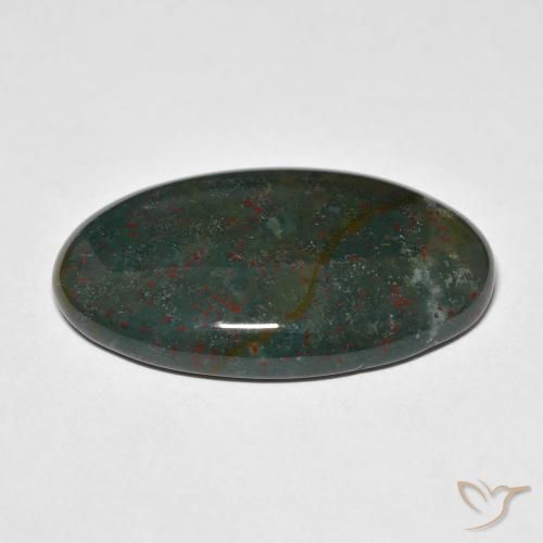 Pierre de sang Vert et rouge naturelle ovale, 29.91 ct, Opaque