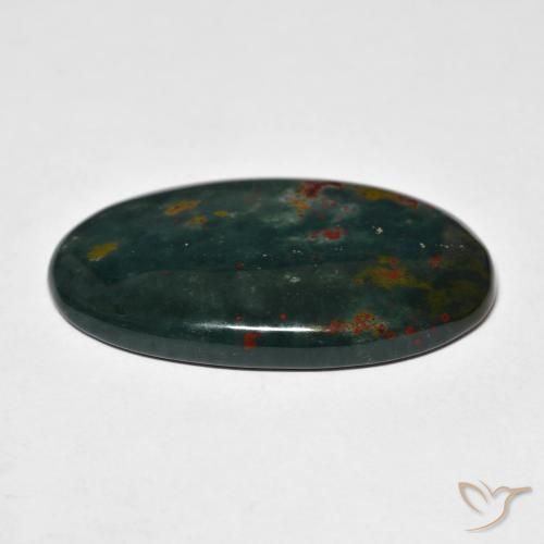 Pierre de sang Forêt verte naturelle ovale, 27.27 ct, Opaque