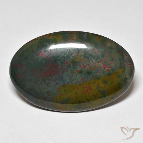 29.70ct Naturel Vert et rouge Pierre de sang, ovale, Opaque